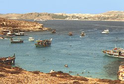 The Blue Lagoon (Comino) with Gozo in the background